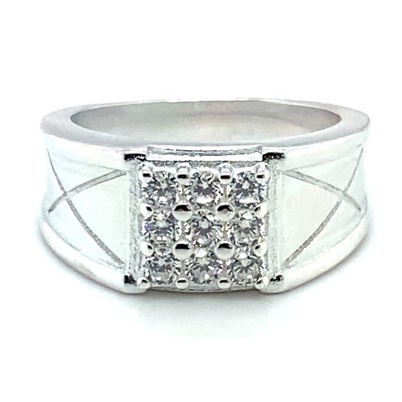 Cubic Zirconia 1.00ct Platinum Finish Solid 925 Sterling Silver Ring - Picture 1 of 5